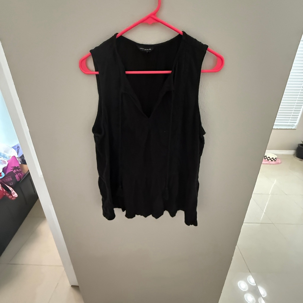 Lucky Brand Sleeveless Top Size M Black